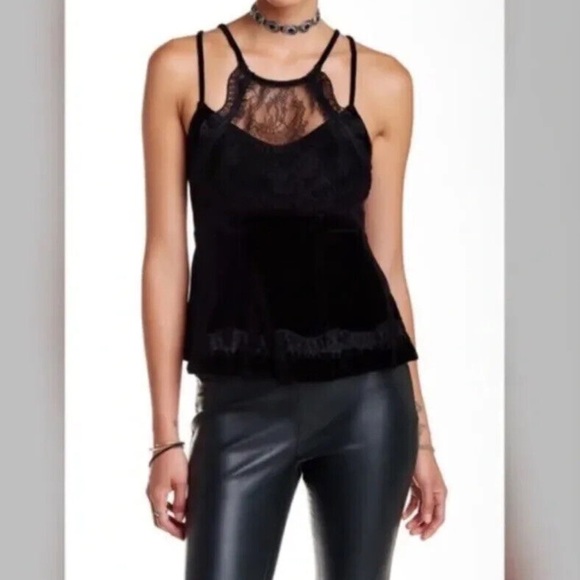 Free People Velvet & Lace Peplum Tank - Picture 3 of 12